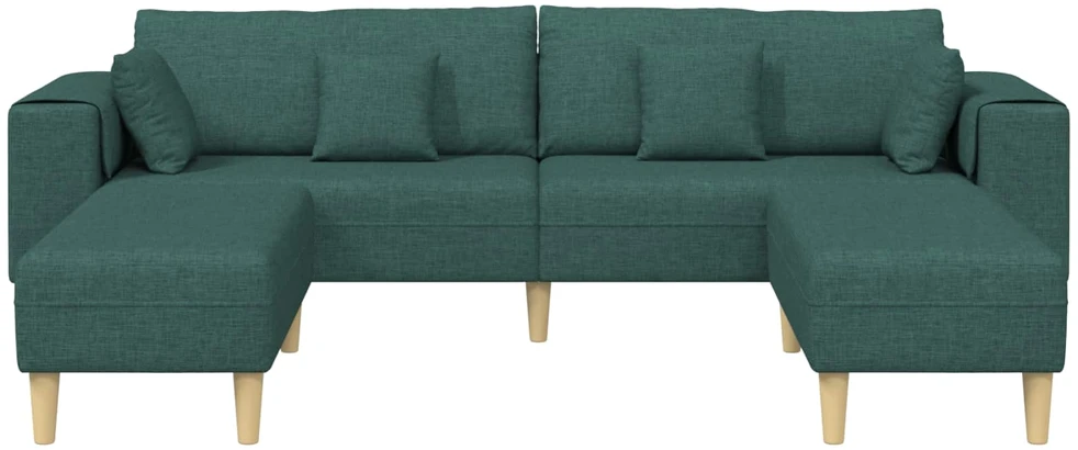 Sofa 3 vnt. Tamsiai žalia audinys
