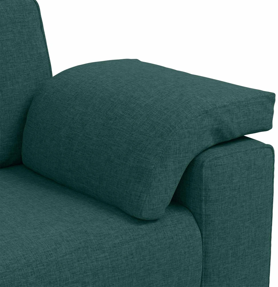Sofa 3 vnt. Tamsiai žalia Lino mišinio audinys