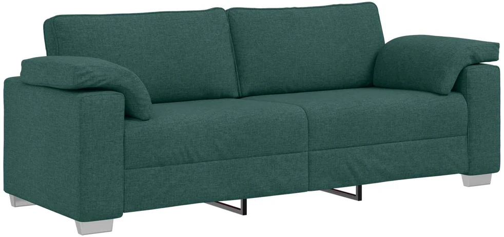 Sofa 3 vnt. Tamsiai žalia Lino mišinio audinys