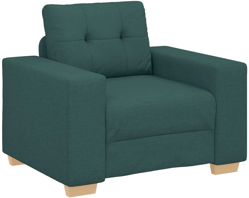 Sofa 3 vnt. Tamsiai žalia Lino mišinio audinys
