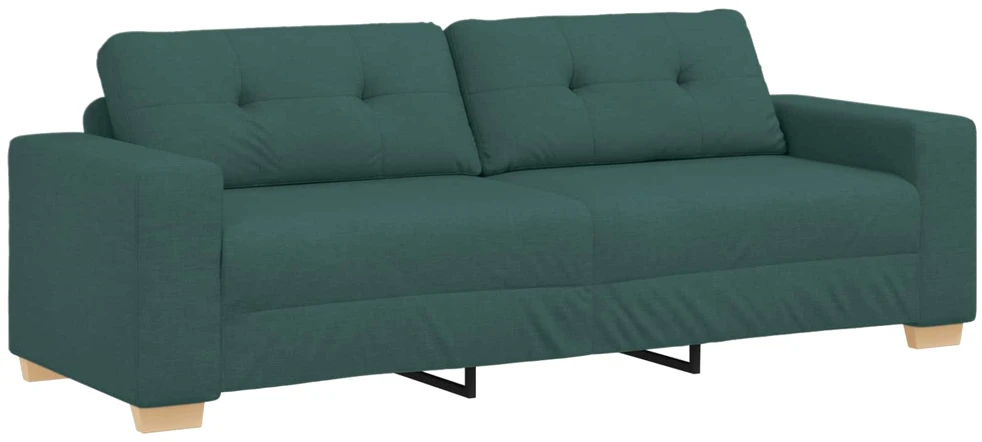 Sofa 3 vnt. Tamsiai žalia Lino mišinio audinys