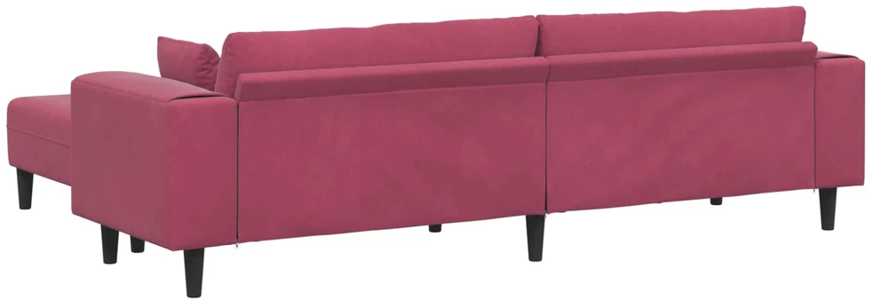 Sofa 3 vnt. Vyno raudona Aksomas
