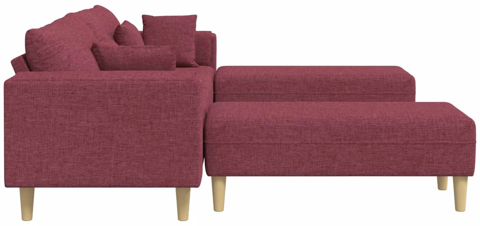 Sofa 3 vnt. Vyno raudona audinys