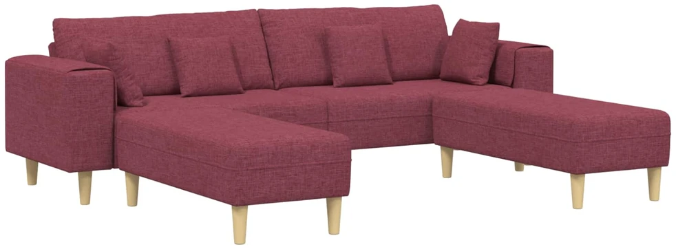 Sofa 3 vnt. Vyno raudona audinys