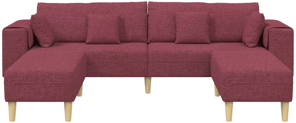 Sofa 3 vnt. Vyno raudona audinys