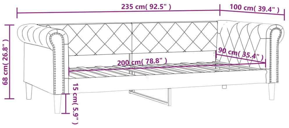 Sofa, baltos spalvos, 90x200cm, dirbtinė oda