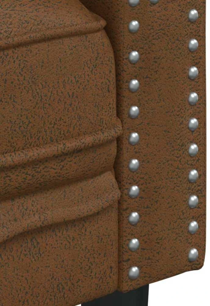 Sofa Chesterfield krėslas, rudos spalvos, dirbtinė versta oda