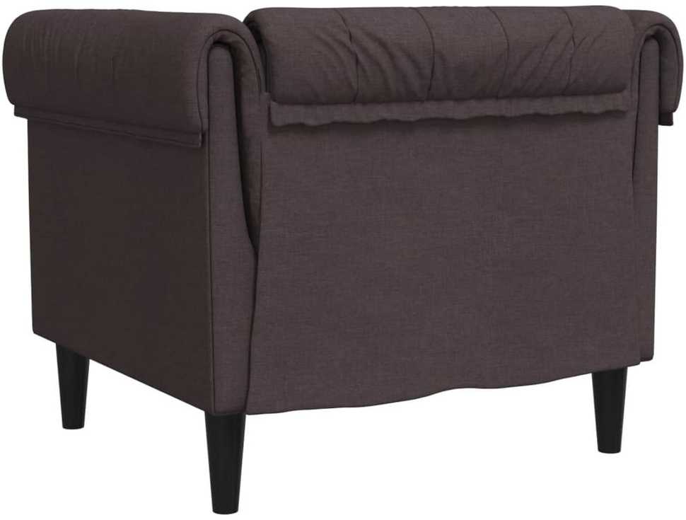 Fotelis Chesterfield krėslas, tamsiai rudos spalvos, audinys