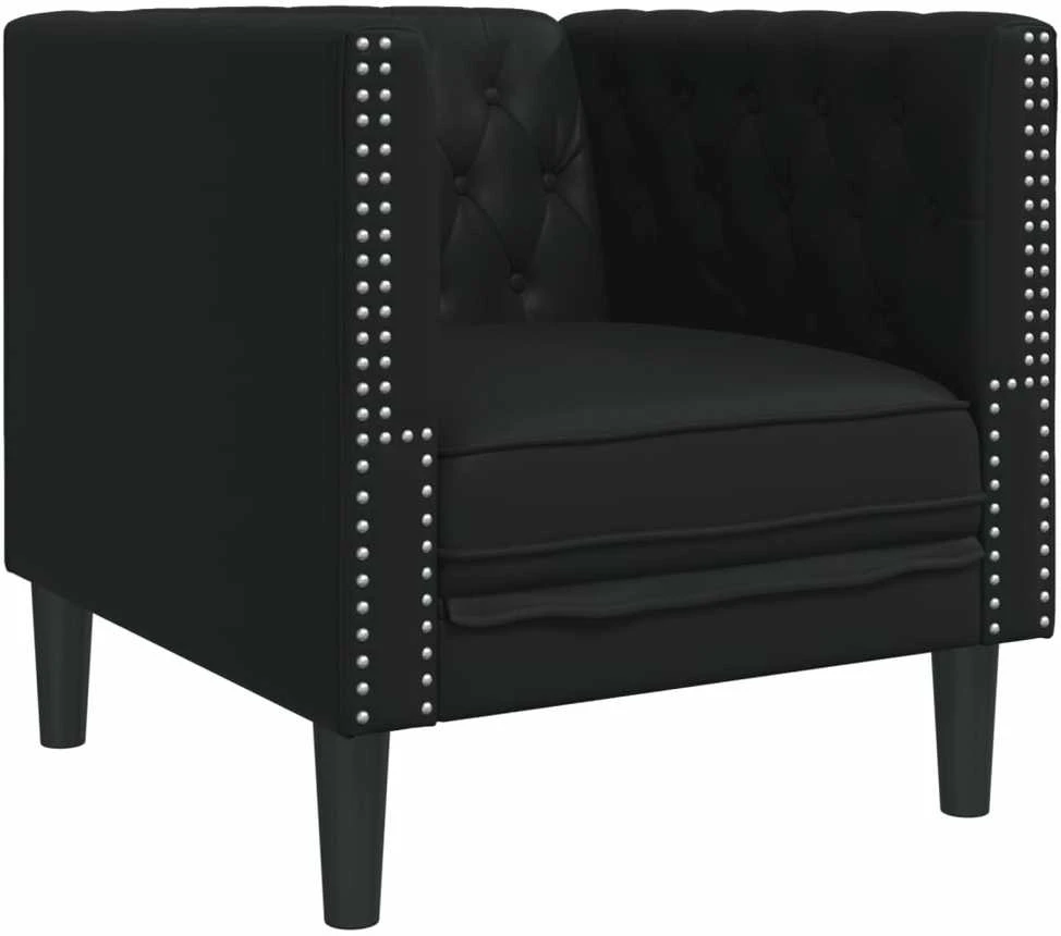 Sofa Chesterfield sofos kėdė juoda dirbtinė oda