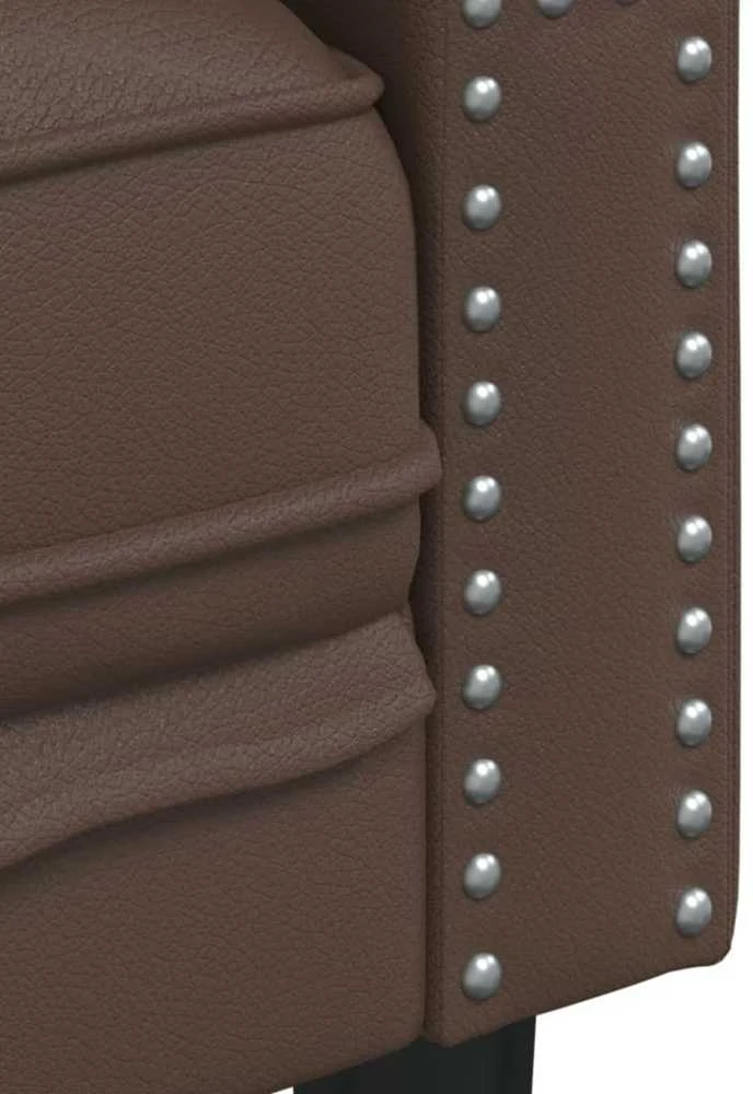 Sofa Chesterfield sofų komplektas, 3 dalių, rudas, dirbtinė oda