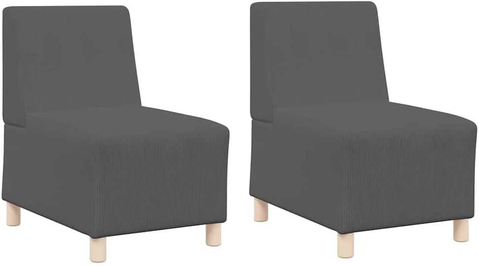 Modulinis sofa vienetas be rankų 2 vnt. Tamsiai pilka