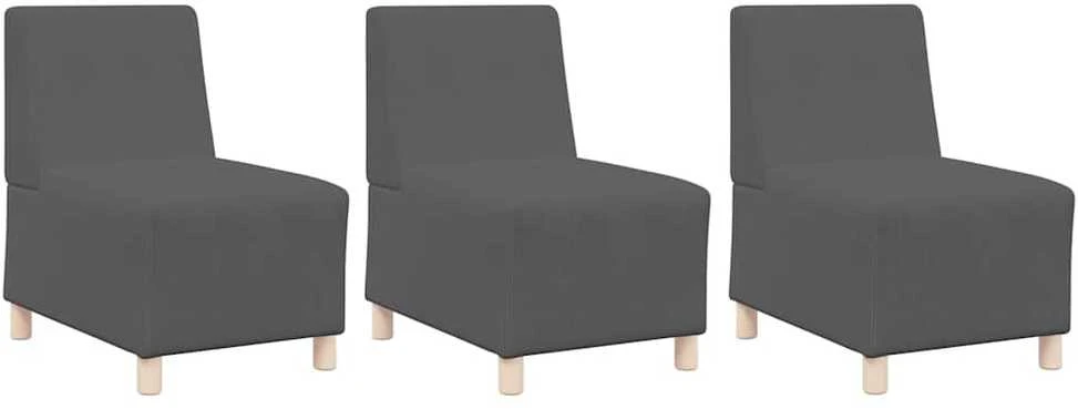 Modulinis sofa vienetas be rankų 3 vnt. Tamsiai pilka