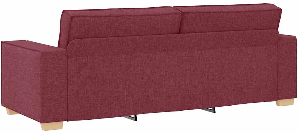Sofa Dviejų dalių sofos komplektas su pagalvėlėmis, vyno raudonumo audinys