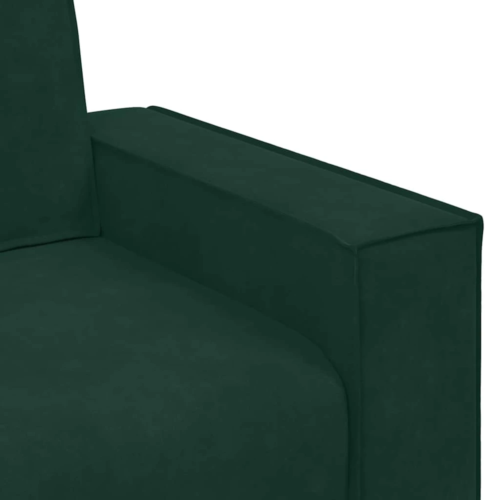 Sofa Dviejų dalių sofos komplektas su pagalvėlėmis, tamsiai žalias, aksomas