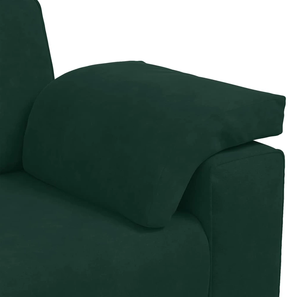 Sofa Dviejų dalių sofos komplektas su pagalvėlėmis, tamsiai žalias, aksomas