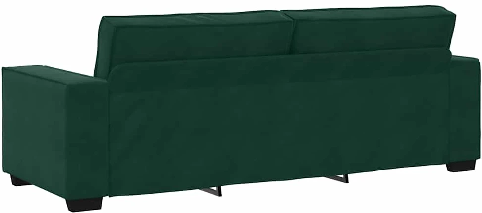 Sofa Dviejų dalių sofos komplektas su pagalvėlėmis, tamsiai žalias, aksomas