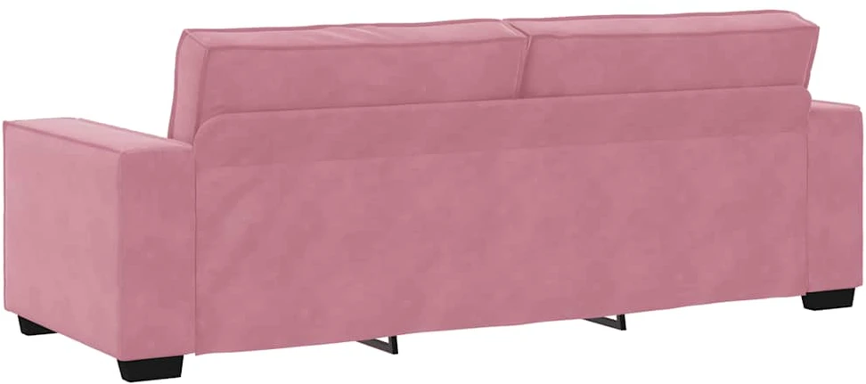 Sofa Dviejų dalių sofos komplektas su pagalvėlėmis, rožinis aksomas