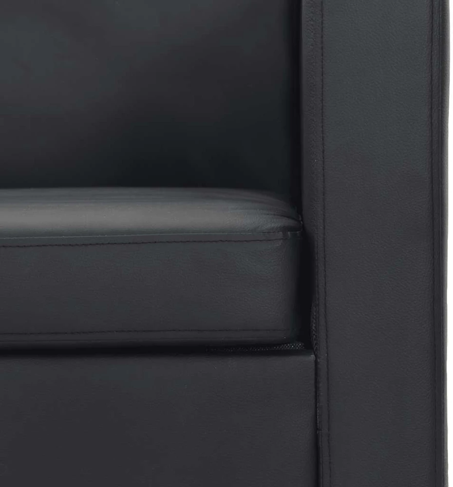 Sofa, dvivietė, dirbtinė oda, juoda
