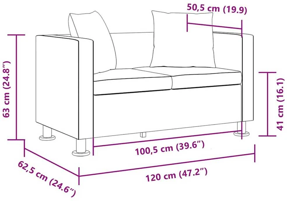Sofa, dvivietė, dirbtinė oda, juoda