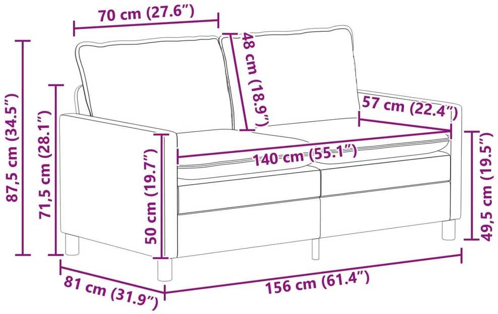 Sofa Geltona 156 x 81 x 87,5 cm Aksomas