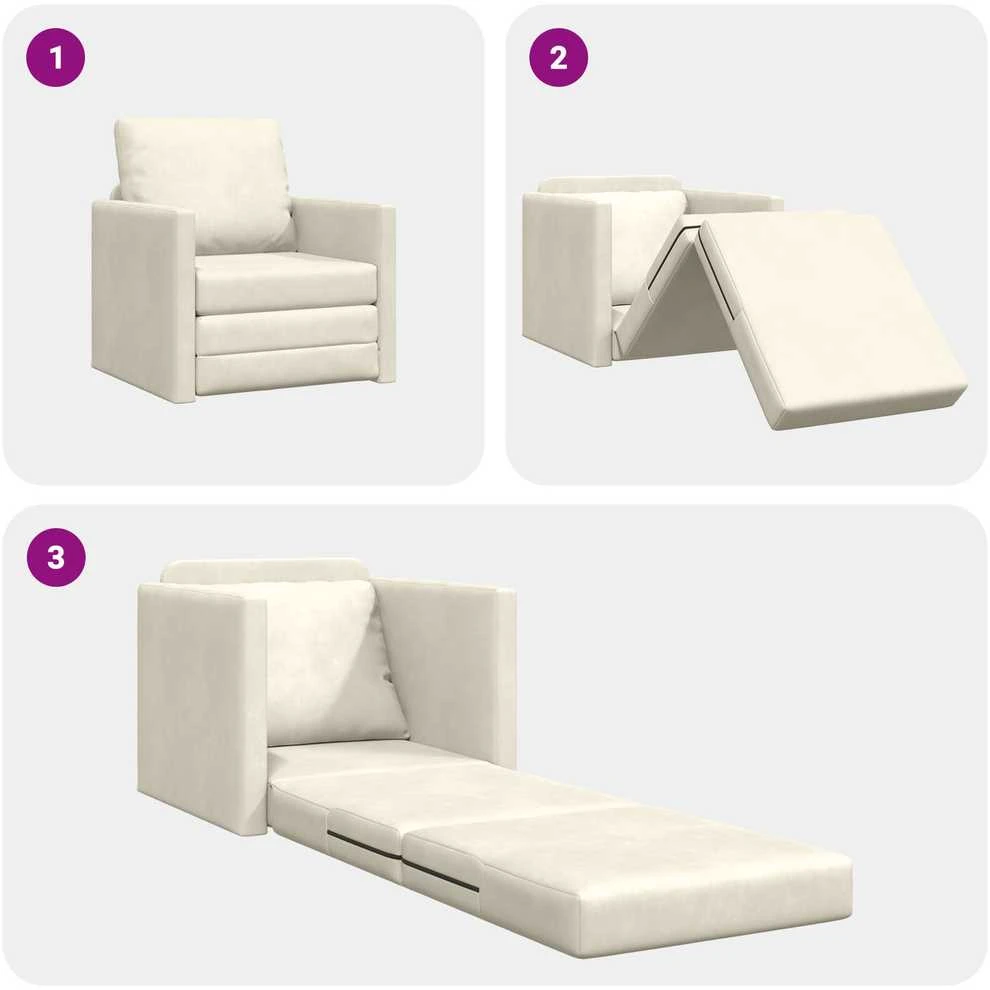 Sofa lova Kreminė 74 x 77 x 81 cm Aksomas