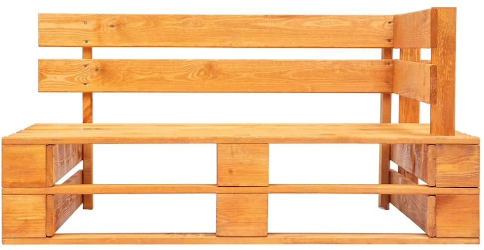 Sofa iš palečių su smėlio spalvos pagalvėlėmis, pušies mediena