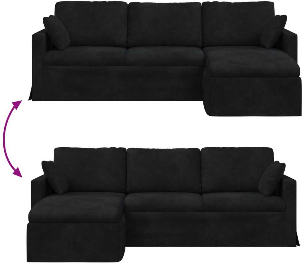 Sofa Juoda 228 x 134 x 80 cm Aksomas
