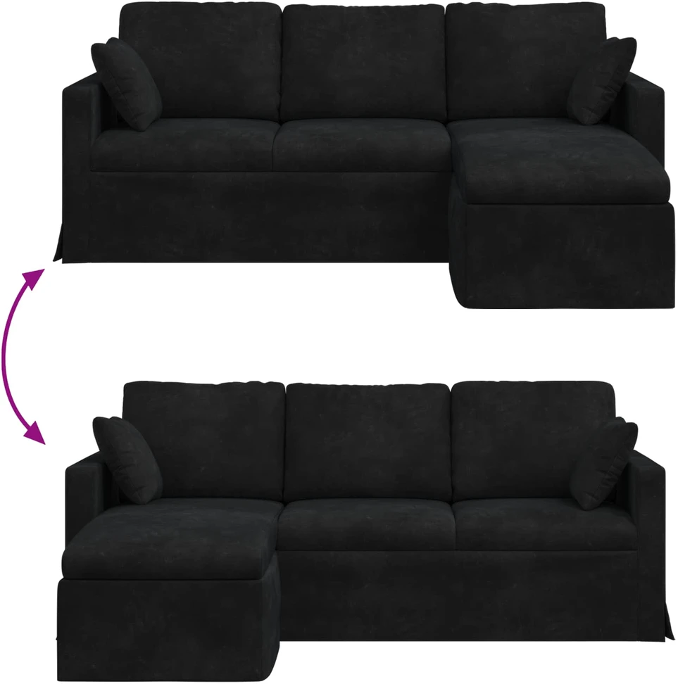 Sofa Juoda 198 x 134 x 80 cm Aksomas