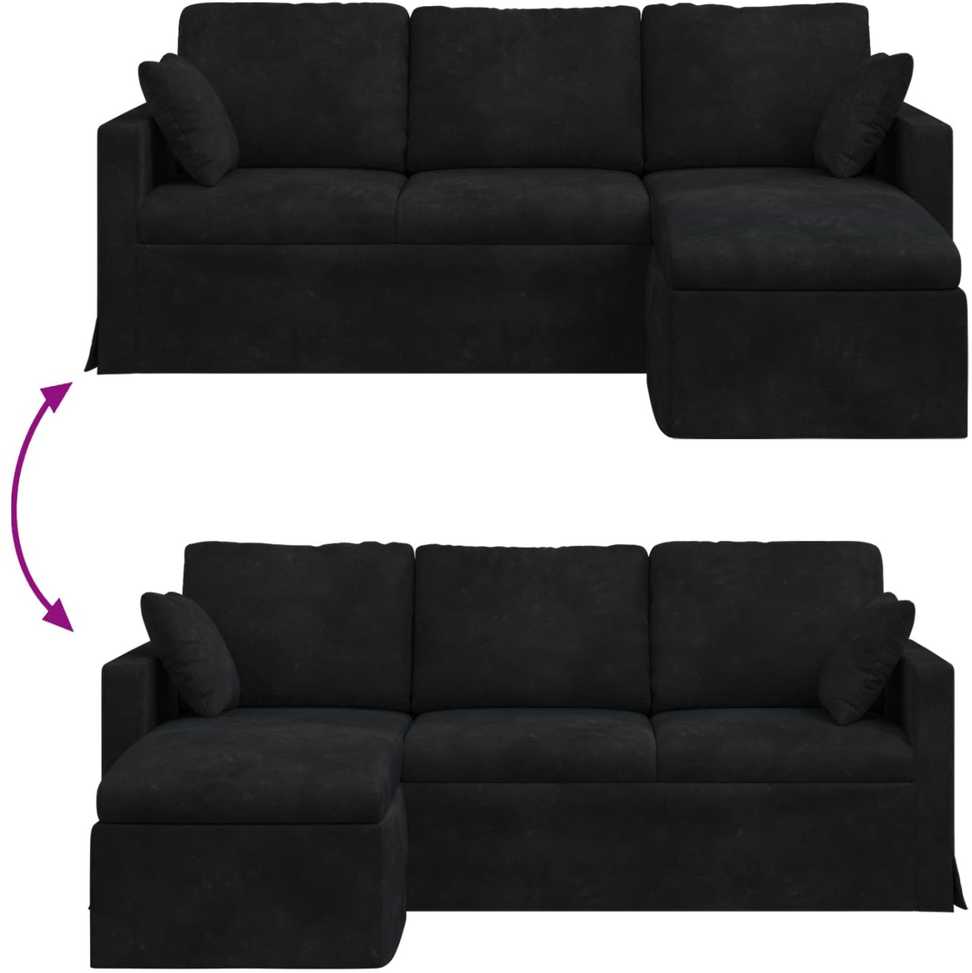 Sofa Juoda 198 x 134 x 80 cm Aksomas
