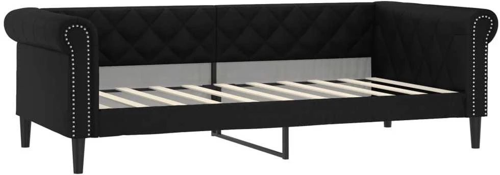 Sofa, juodos spalvos, 90x190 cm, dirbtinė oda