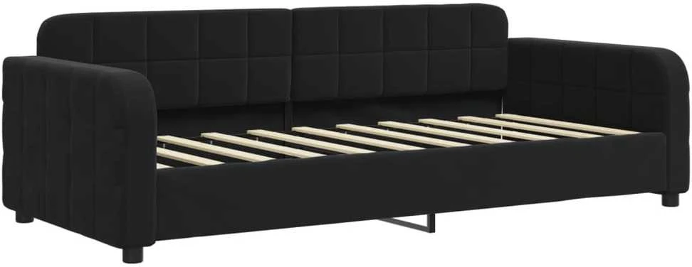 Sofa, juodos spalvos, 90x190cm, aksomas