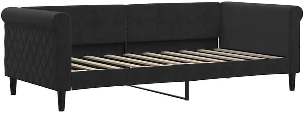 Sofa, juodos spalvos, 90x190cm, aksomas