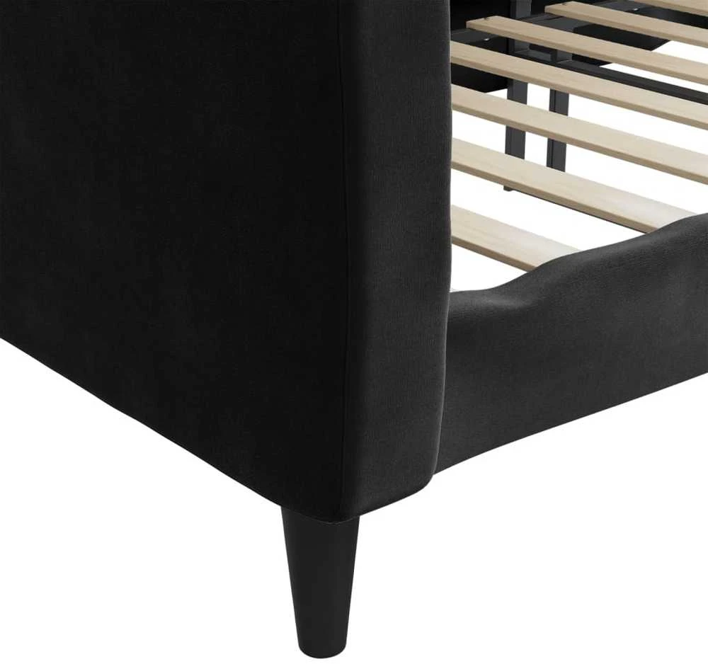 Sofa, juodos spalvos, 90x200cm, aksomas