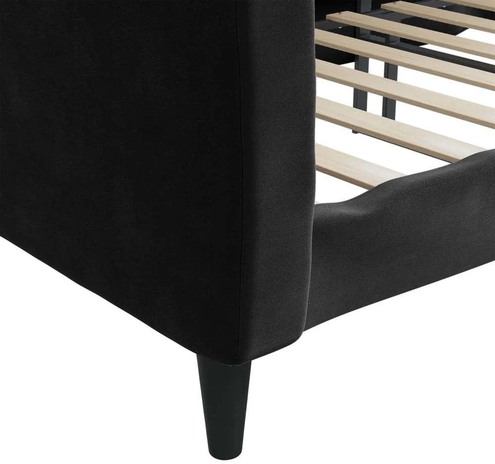 Sofa, juodos spalvos, 90x200cm, aksomas