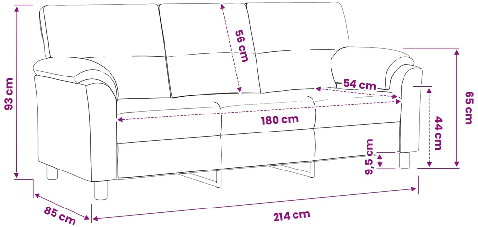 Sofa Jūrinė žalia 214 x 85 x 93 cm Aksomas