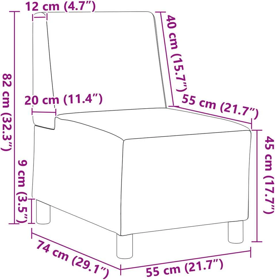 Modulinis sofa vienetas be rankų 2 vnt. Tamsiai pilka