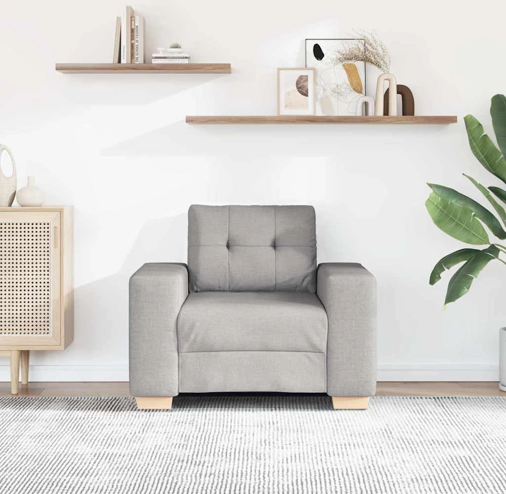 Sofa-kėdė, debesų pilka, 100x78x80 cm, audinys