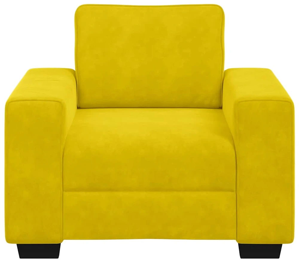 Sofa-kėdė, geltona, 100x77x82 cm, aksomas