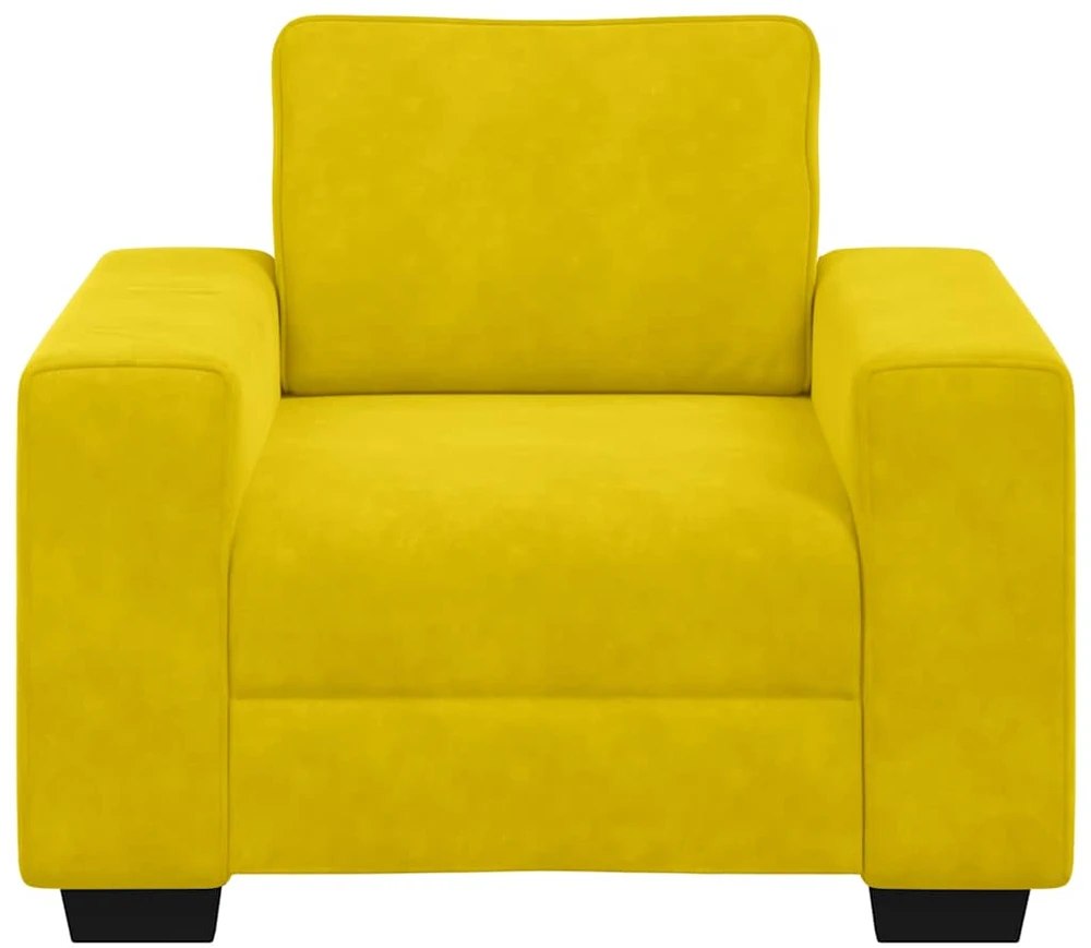 Sofa-kėdė, geltona, 100x77x82 cm, aksomas