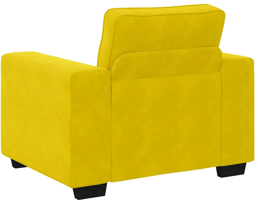 Sofa-kėdė, geltona, 100x77x82 cm, aksomas