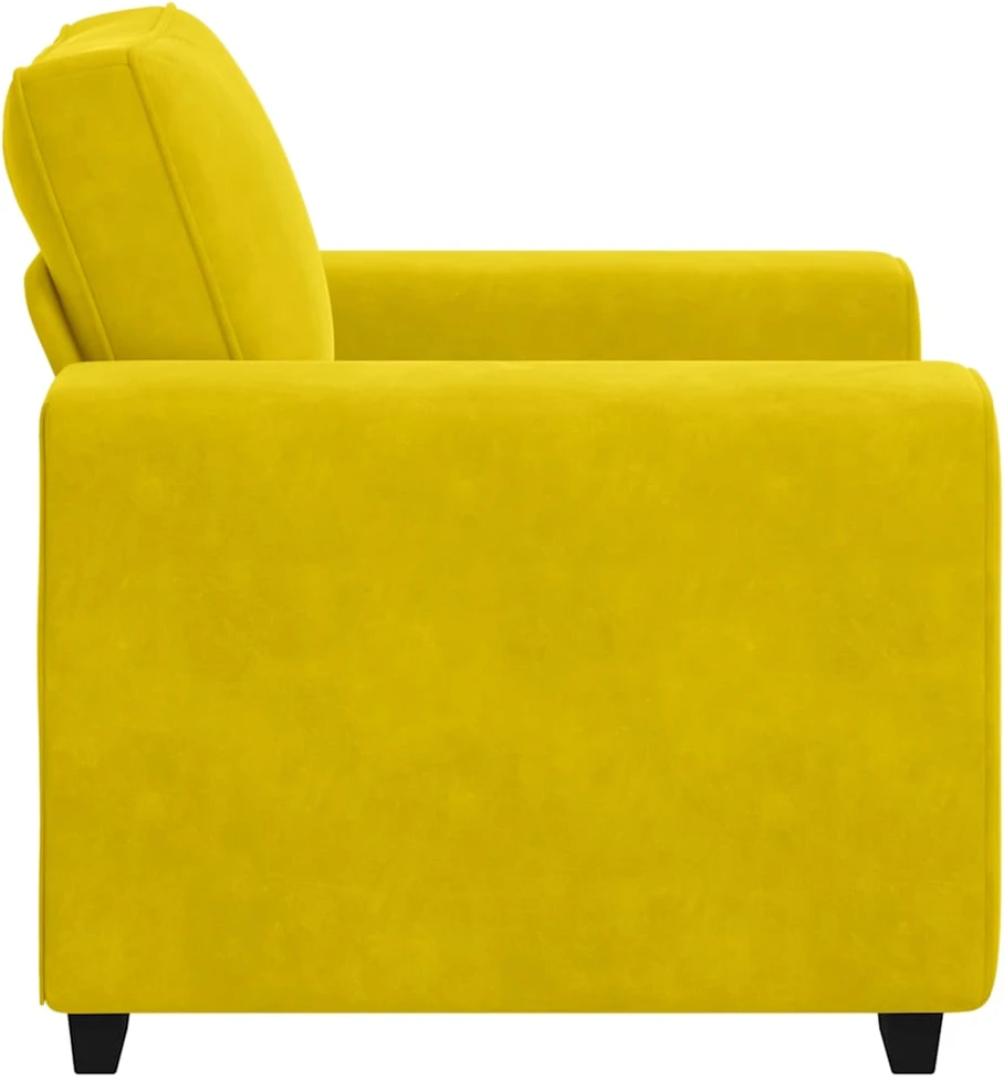 Sofa-kėdė, geltona, 100x77x82 cm, aksomas