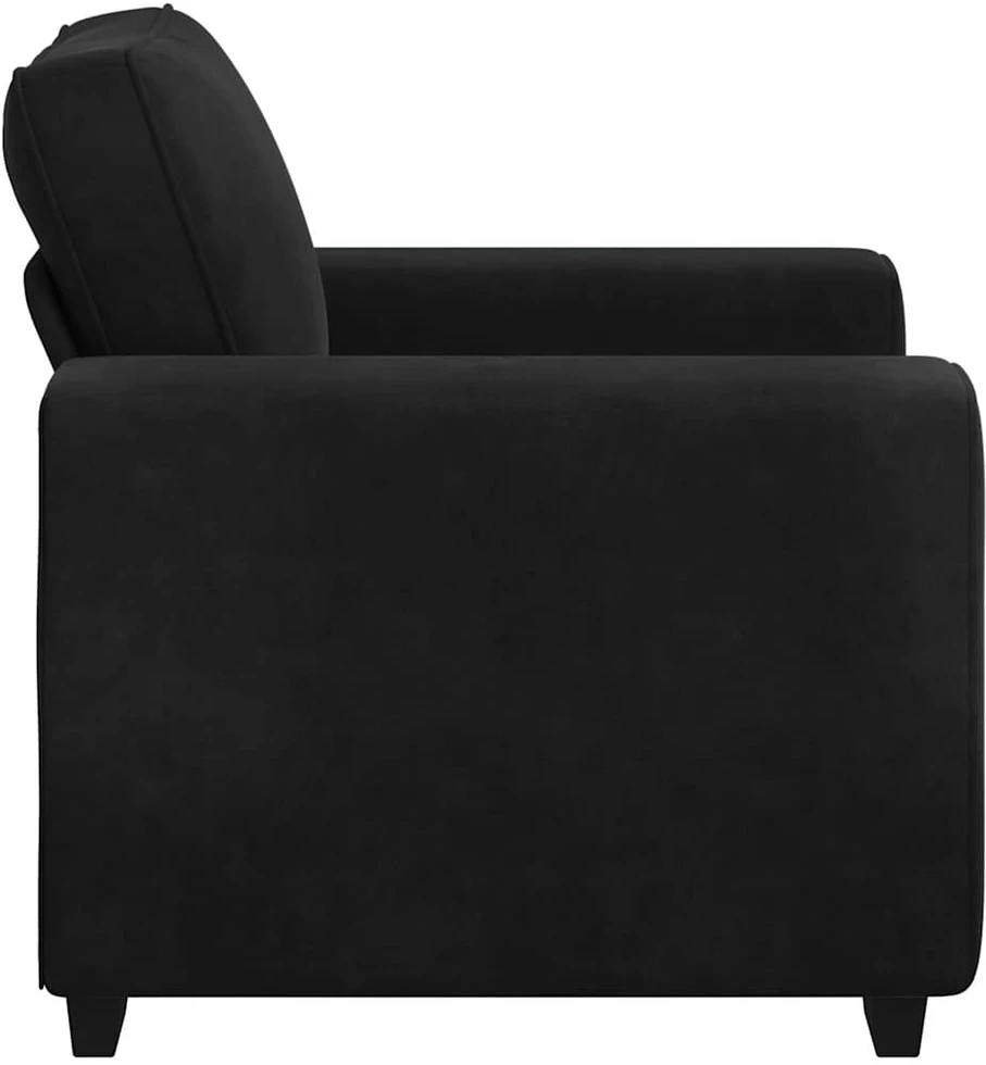 Sofa-kėdė, juoda, 100x77x82 cm, aksomas