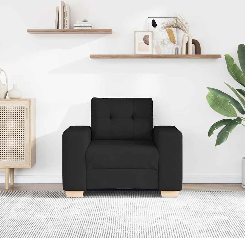 Sofa-kėdė, juoda, 100x78x80 cm, audinys