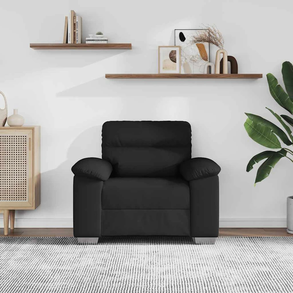 Sofa-kėdė, juoda, 100x81x84 cm, dirbtinė oda
