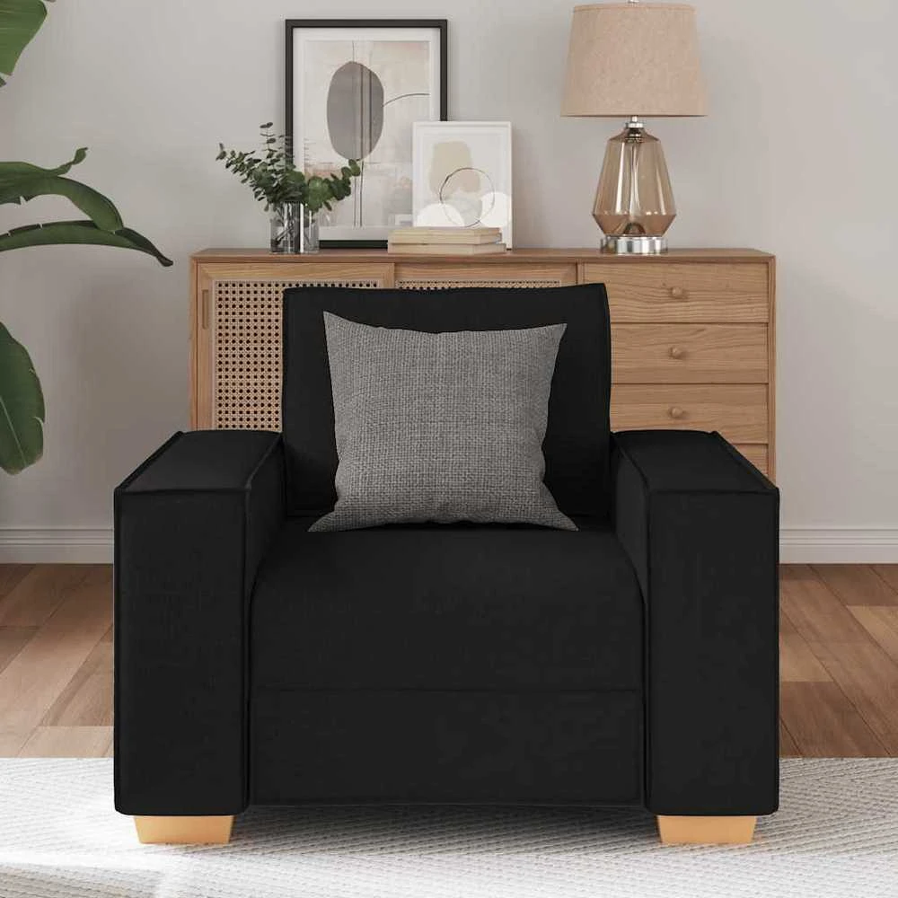 Sofa-kėdė, juoda, 100x78x84 cm, audinys