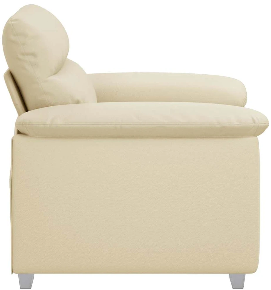 Fotelis Sofa-kėdė, kreminės spalvos, 100x81x84 cm, dirbtinė oda