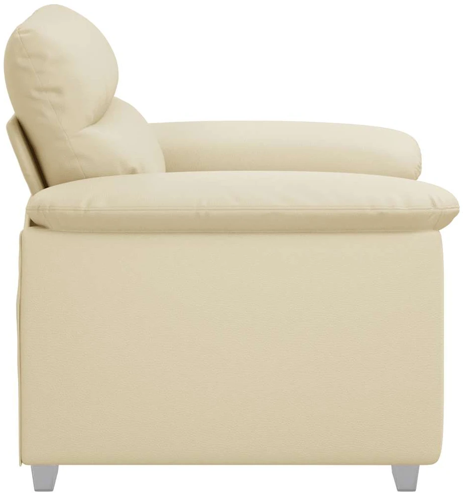 Fotelis Sofa-kėdė, kreminės spalvos, 100x81x84 cm, dirbtinė oda