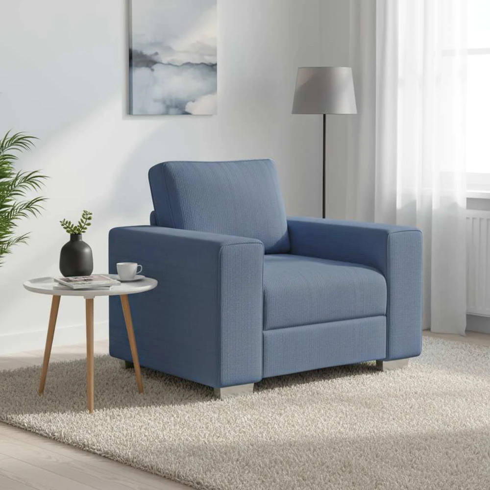 Sofa-kėdė, mėlyna, 100x77x82 cm, velvetas, audinys