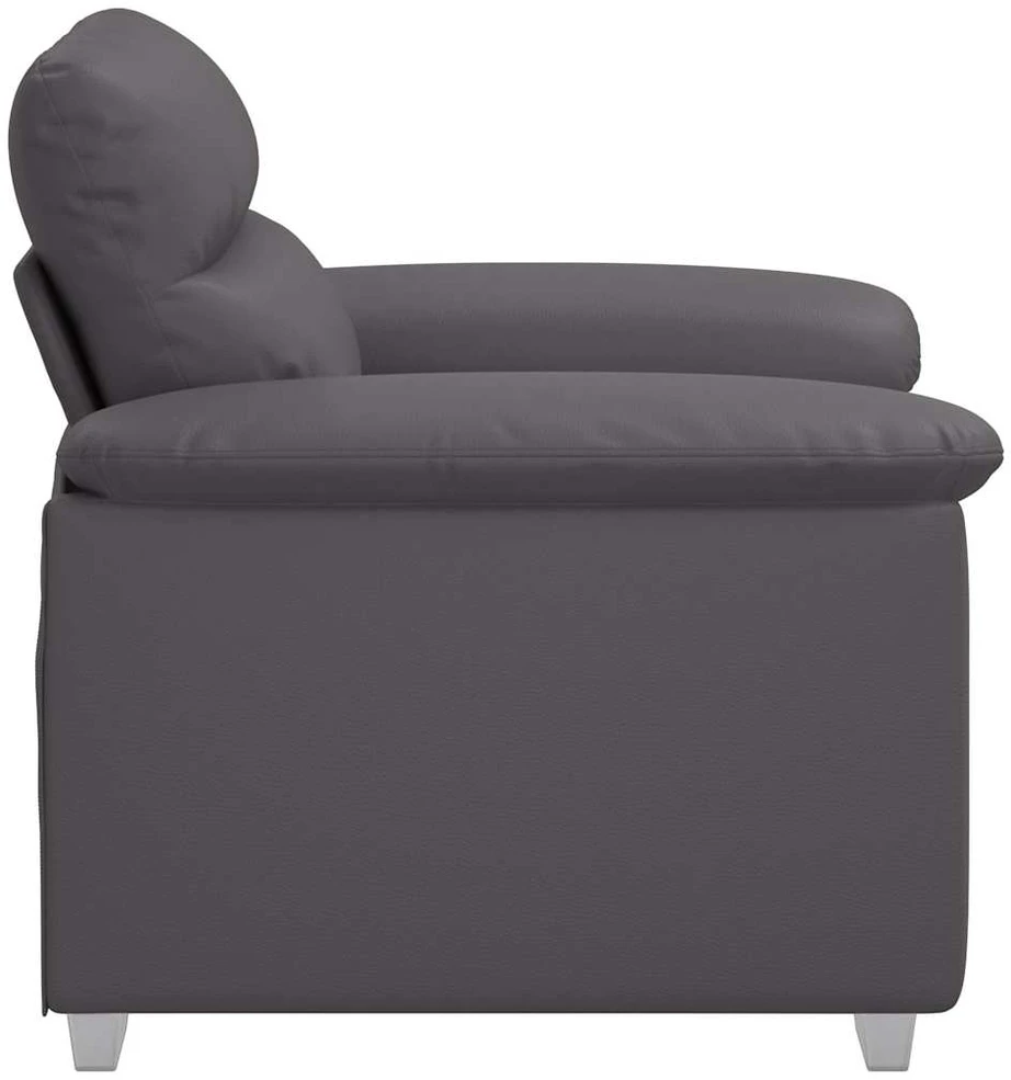 Fotelis Sofa-kėdė, pilka, 100x81x84 cm, dirbtinė oda