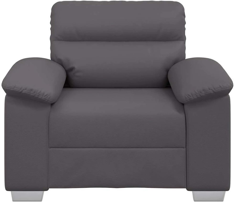 Fotelis Sofa-kėdė, pilka, 100x81x84 cm, dirbtinė oda